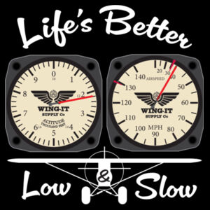 WING-IT SUPPLY Co. LOW $ SLOW BLACK TEE Design