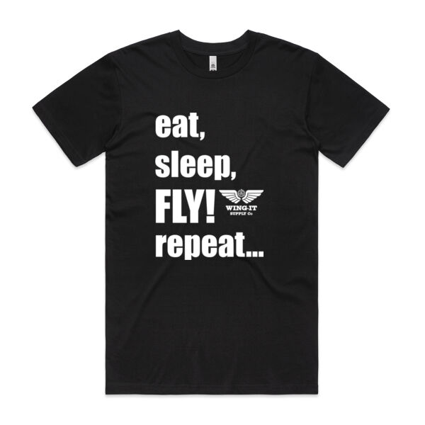 eat, sleep, FLY, repeat BLACK TEE Thumbnail