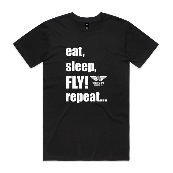 eat, sleep, FLY, repeat BLACK TEE Thumbnail