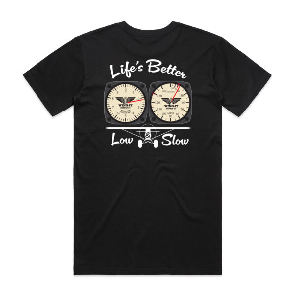 WING-IT SUPPLY Co. LOW $ SLOW BLACK TEE Thumbnail